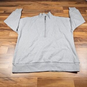 Angel Maternity Gray Quarter Zip Pullover‎ Sweatshirt Cozy Athleisure Size XL